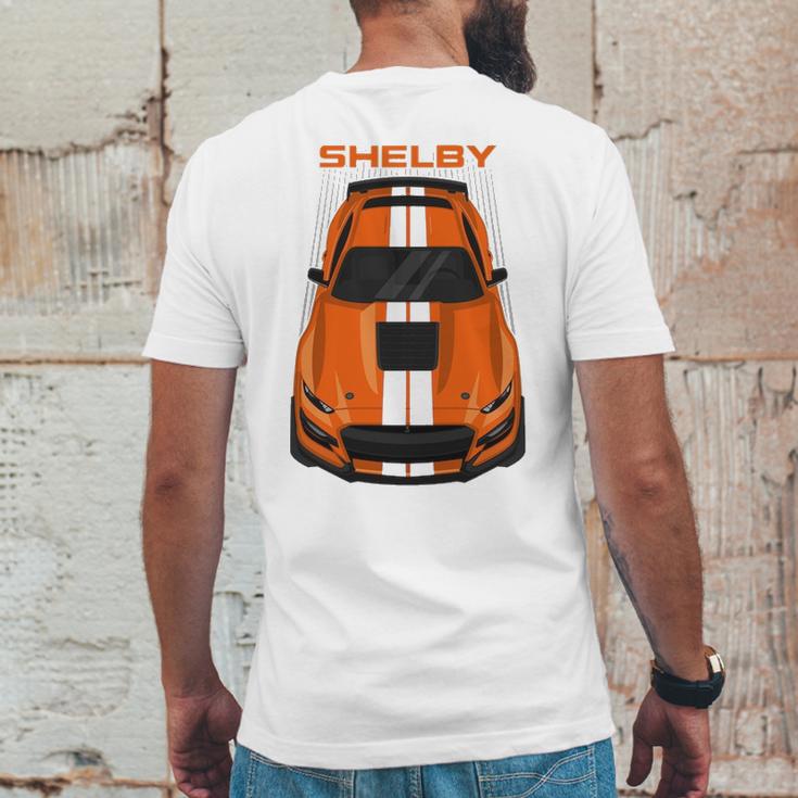 Ford Mustang Shelby Gt500 2020 2021 Twister Orange White Stripes Mens Back Print T-shirt Funny Gifts