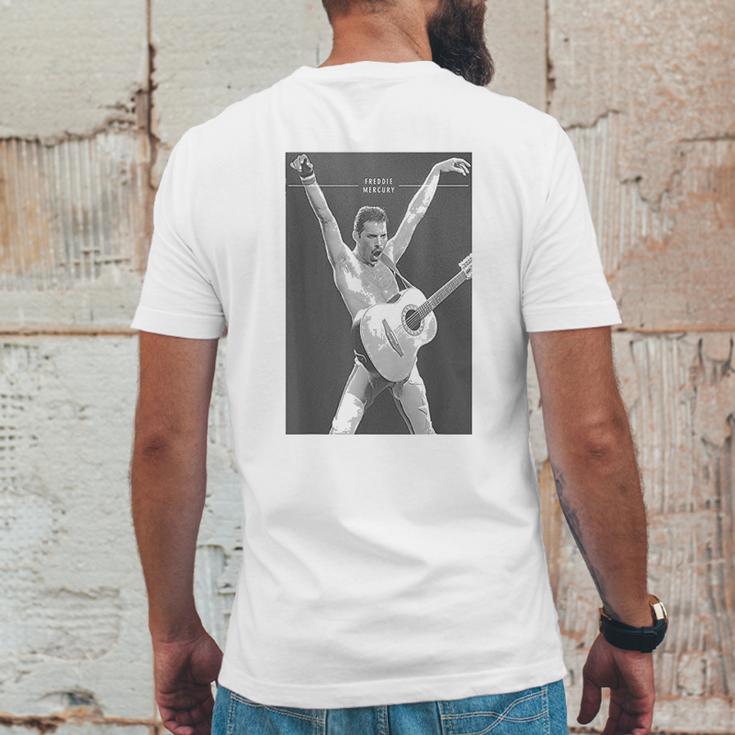 Freddie Mercury Official Live Arms Guitar Mens Back Print T-shirt Funny Gifts