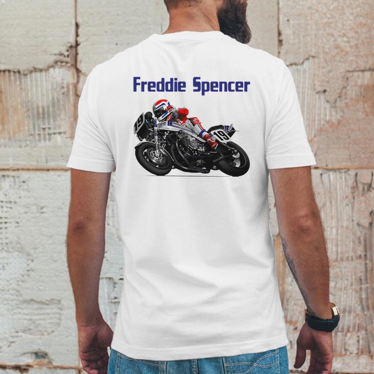 Freddie Spencer Mens Back Print T-shirt Funny Gifts