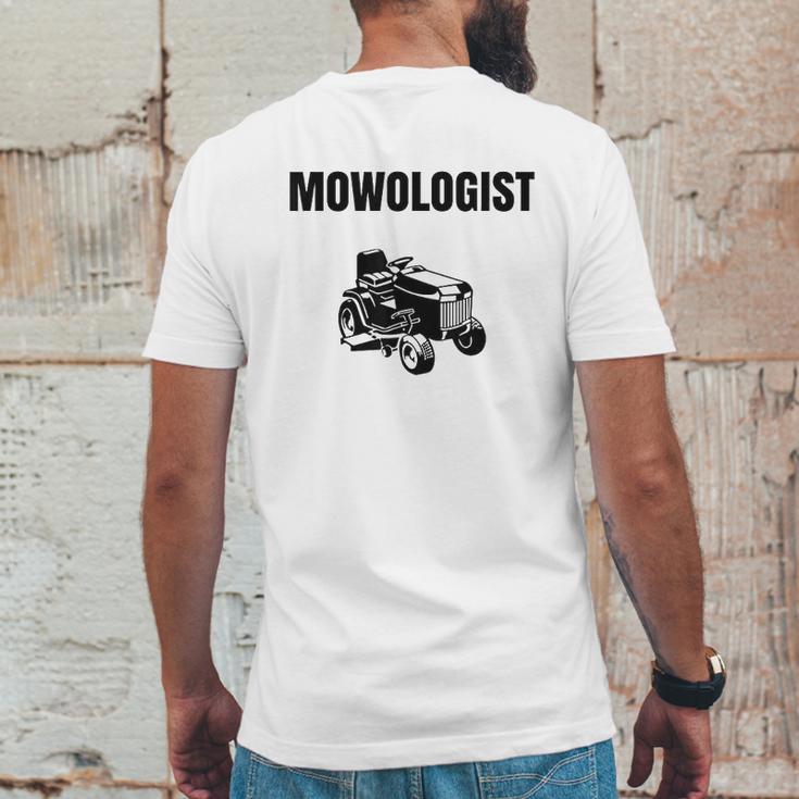 Funny Lawnmower Mowologist Landscaper Mens Back Print T-shirt Funny Gifts