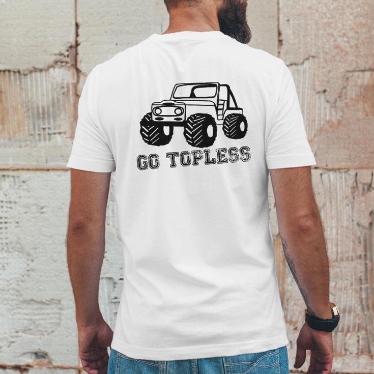 Go Topless Racerback Mens Back Print T-shirt Funny Gifts