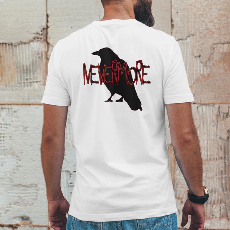 Gothic Nevermore Raven Edgar Allan Poe Gift Mens Back Print T-shirt Funny Gifts