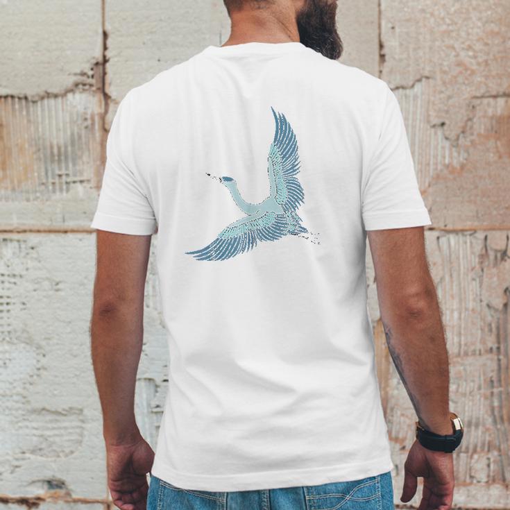 Great Blue Flying Heron Mens Back Print T-shirt Funny Gifts