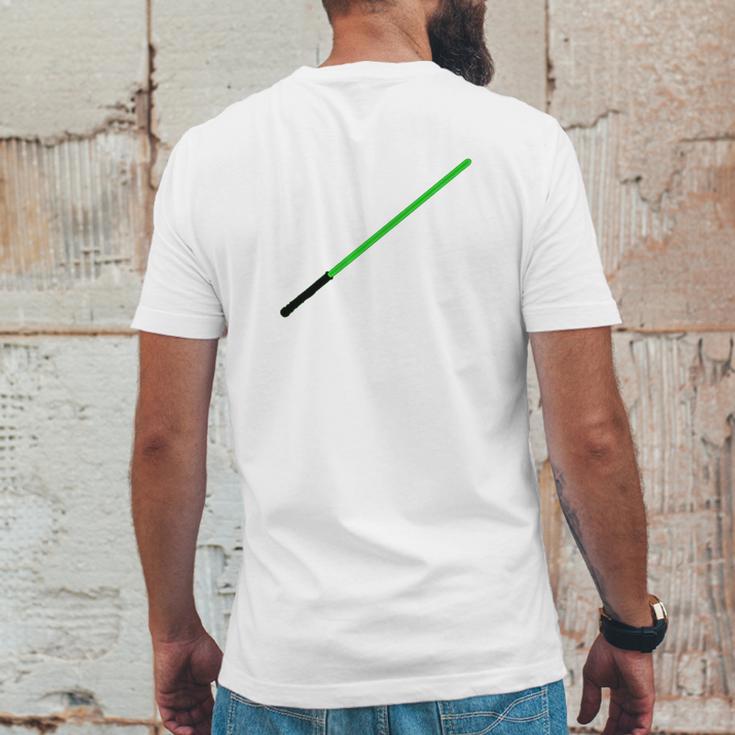 Green Light Saber T-Shirt Mens Back Print T-shirt Funny Gifts