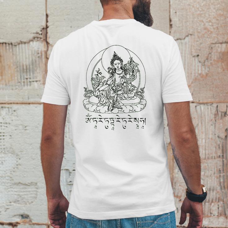 Green Tara Mantra Mens Back Print T-shirt Funny Gifts