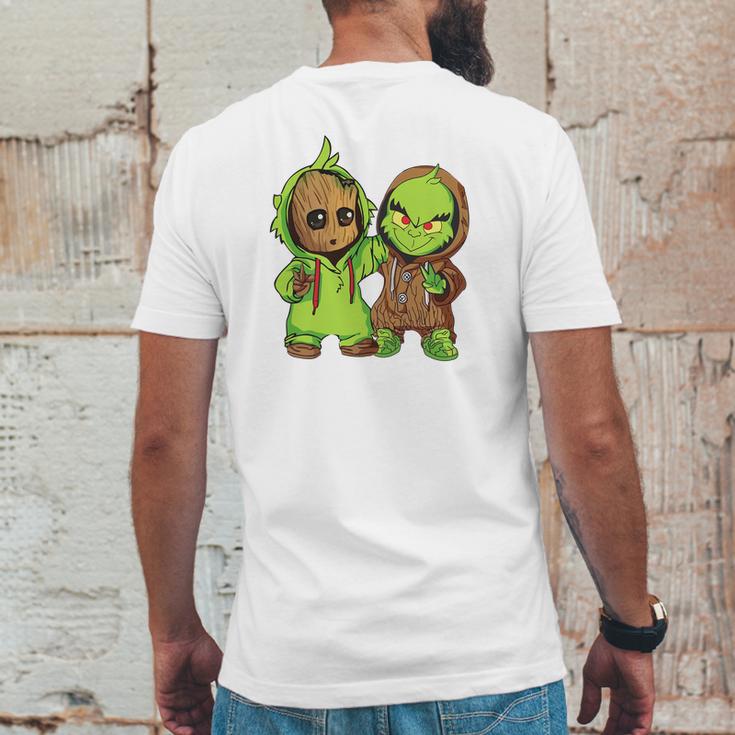 Grinch And Groot Mens Back Print T-shirt Funny Gifts