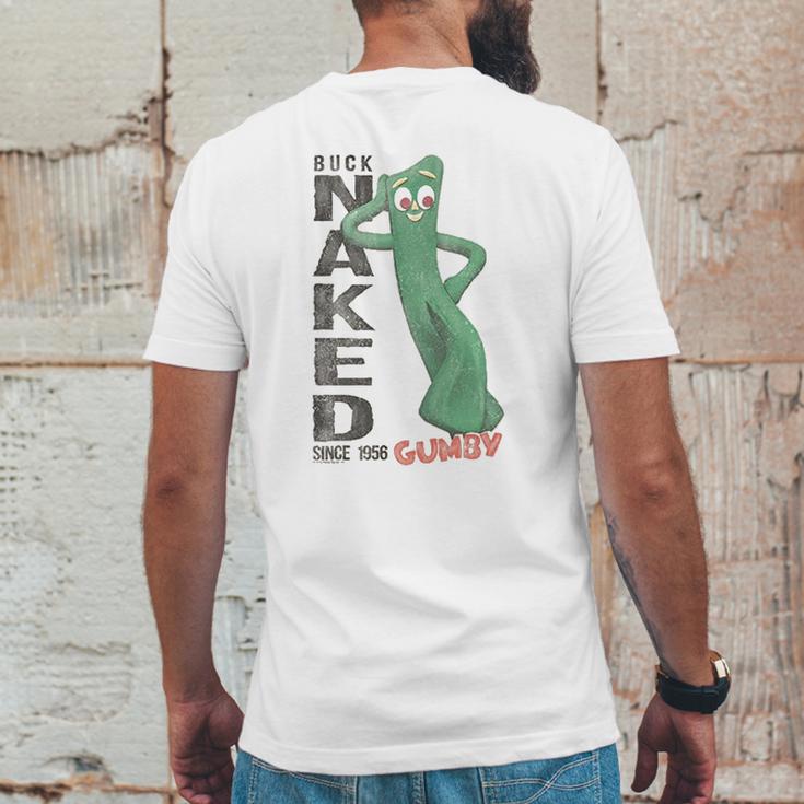 Gumby Buck Nakd Mens Back Print T-shirt Funny Gifts