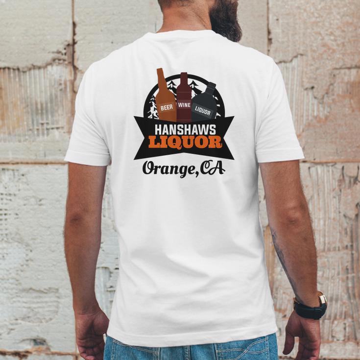 Hanshaw Liquor Orange Ca Mens Back Print T-shirt Funny Gifts