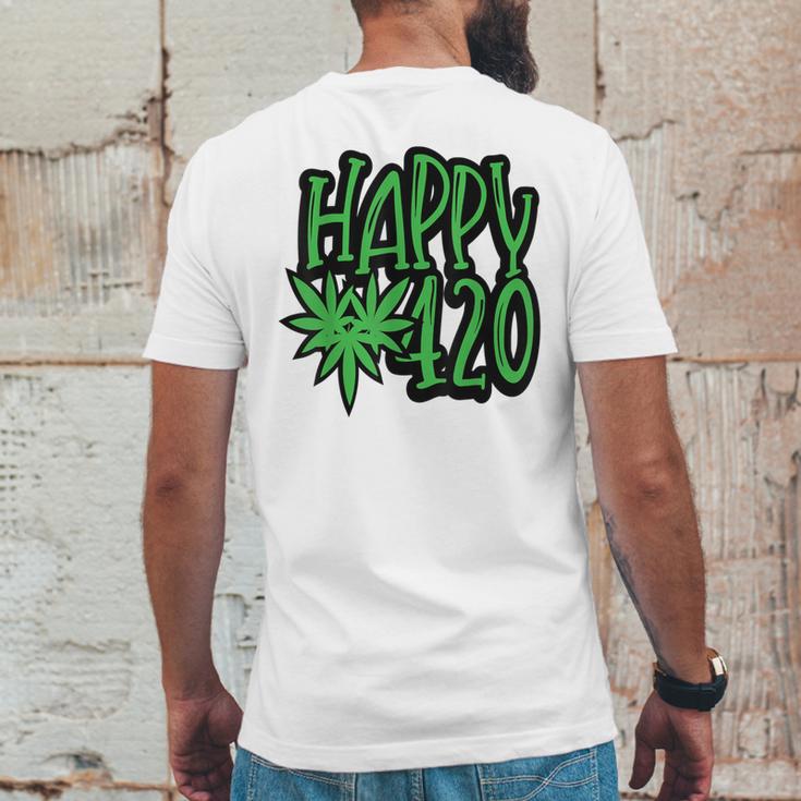 Happy 420 Day Funny 420 Weed Marijuana Mens Back Print T-shirt Funny Gifts