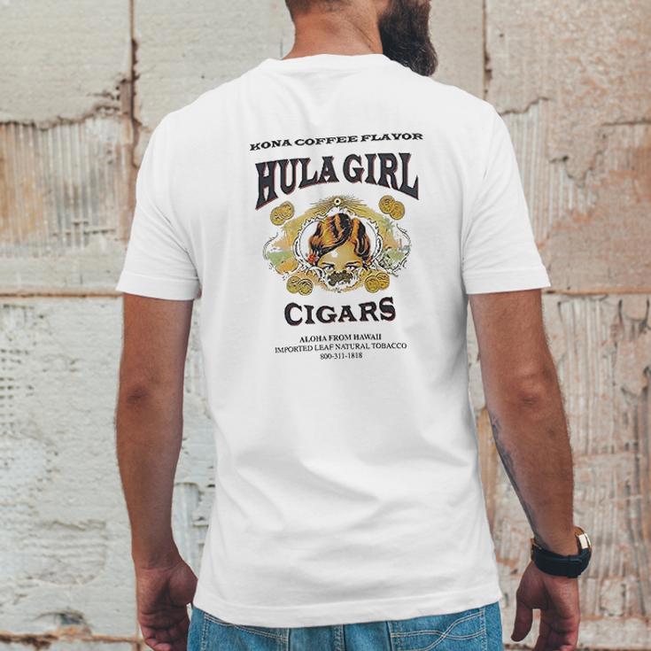 Hula Girl Cigar Mens Back Print T-shirt Funny Gifts