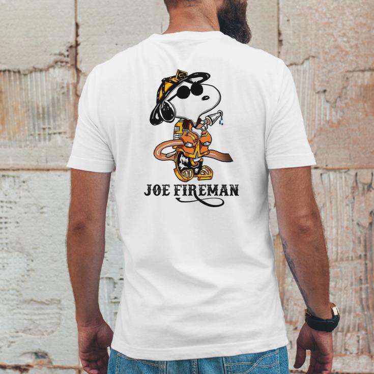 Joe Fireman Snoopy Mens Back Print T-shirt Funny Gifts