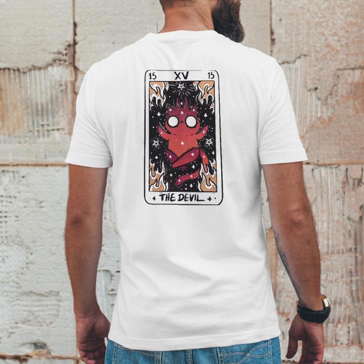 Kawaii Pastel Goth Art The Devil Tarot Cute Demon Cat Creepy Mens Back Print T-shirt Funny Gifts