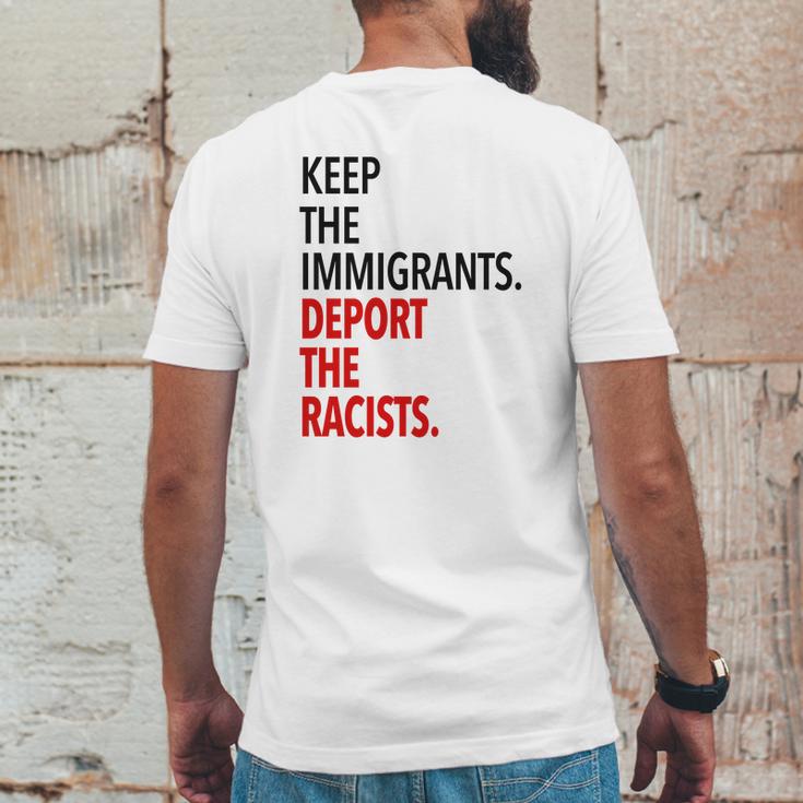 Keep The Immigrants Deport The Racists Mens Back Print T-shirt Funny Gifts