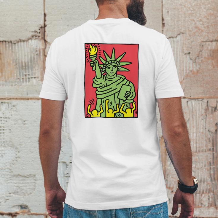 Keith Haring Funny Lady Liberty Mens Back Print T-shirt Funny Gifts