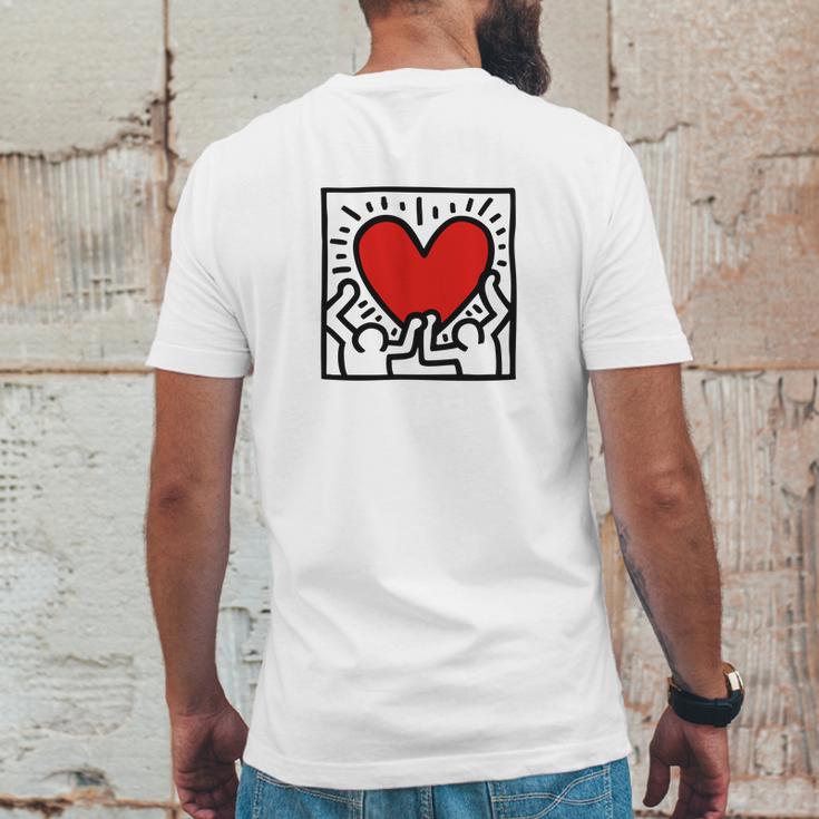 Keith Haring Heart Mens Back Print T-shirt Funny Gifts