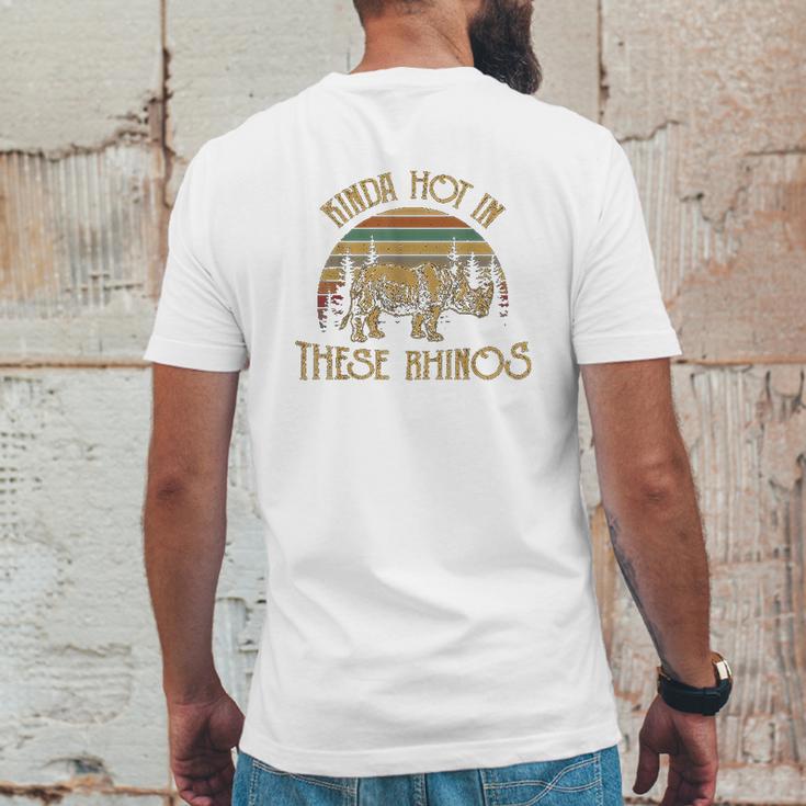 Kinda Hot In These Rhinos Vintage Mens Back Print T-shirt Funny Gifts