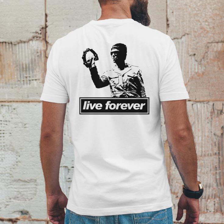 Liam Gallagher Live Forever Mens Back Print T-shirt Funny Gifts