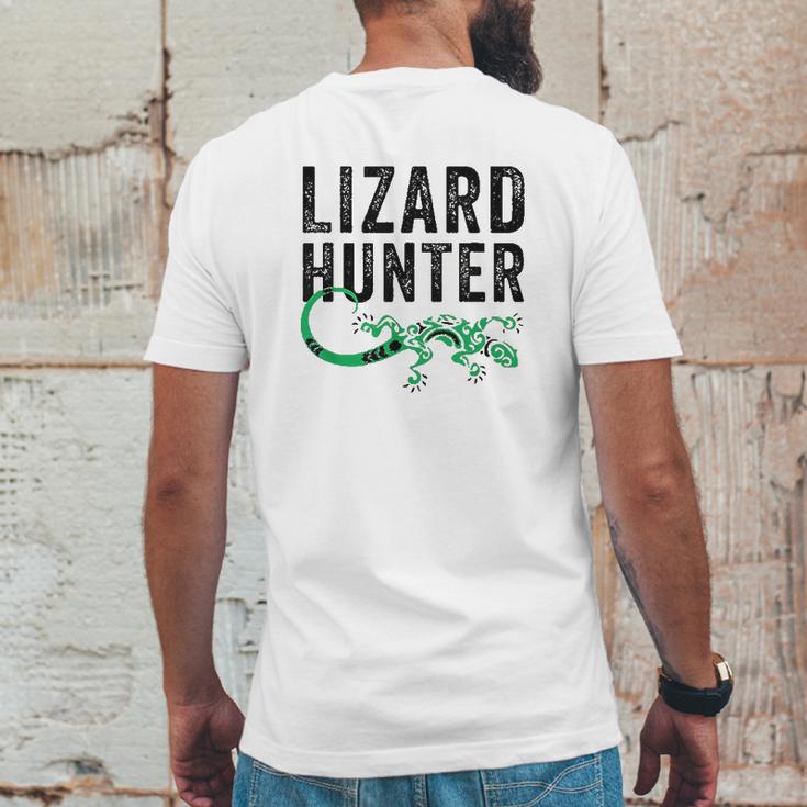 Lizard Hunter Funny Gecko Reptile Lover Kids Gift Mens Back Print T-shirt Funny Gifts