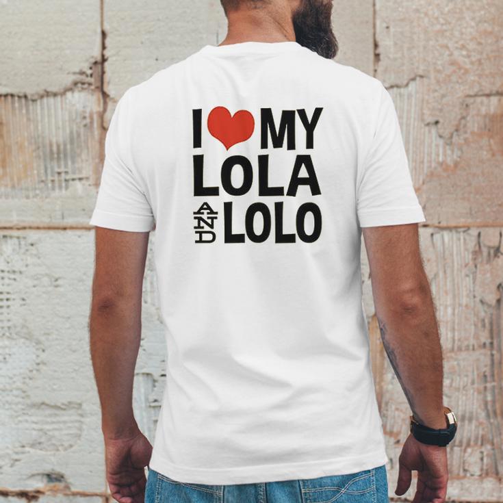 I Love My Lola And Lolo Mens Back Print T-shirt Funny Gifts