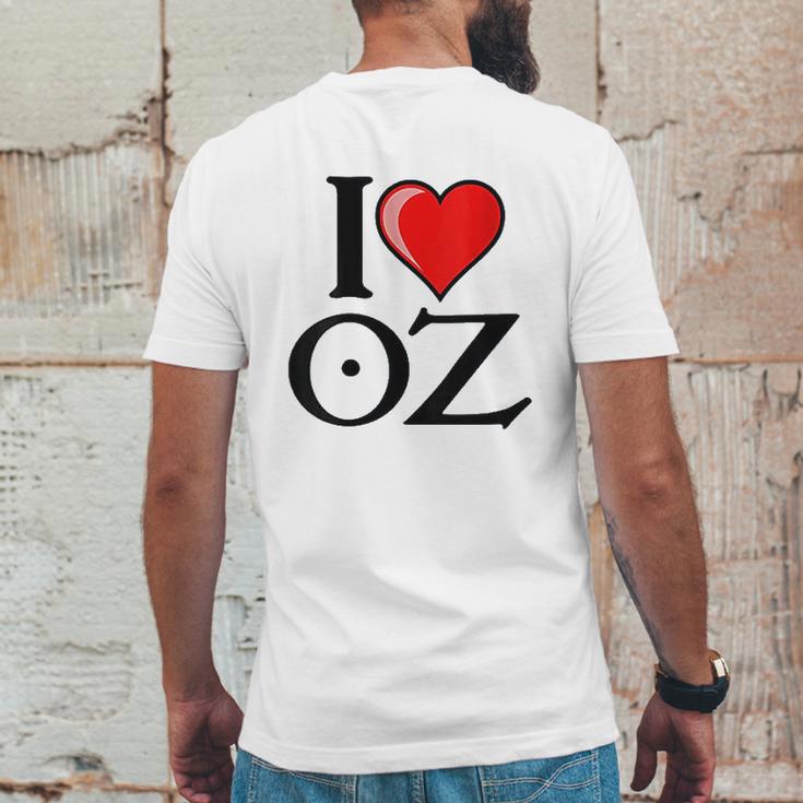 I Love Oz Mens Back Print T-shirt Funny Gifts