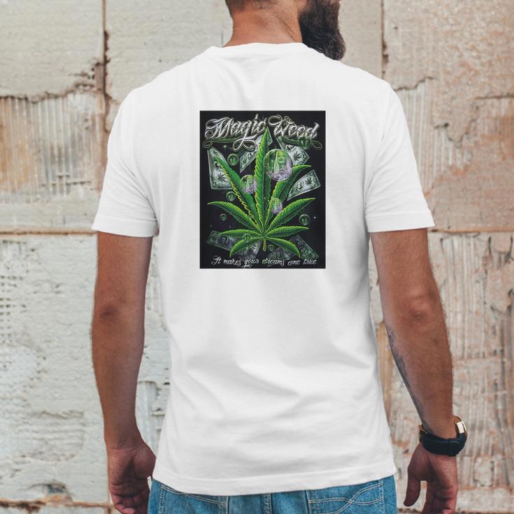 Magic Weed Mens Back Print T-shirt Funny Gifts