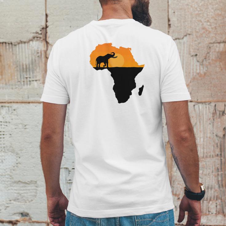 Majestic Elephant Strolling Into The Sun Africa Mens Back Print T-shirt Funny Gifts