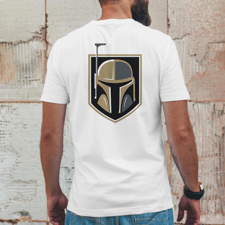 The Mandalorian Boba Fett Golden Knights Fan Mens Back Print T-shirt Funny Gifts