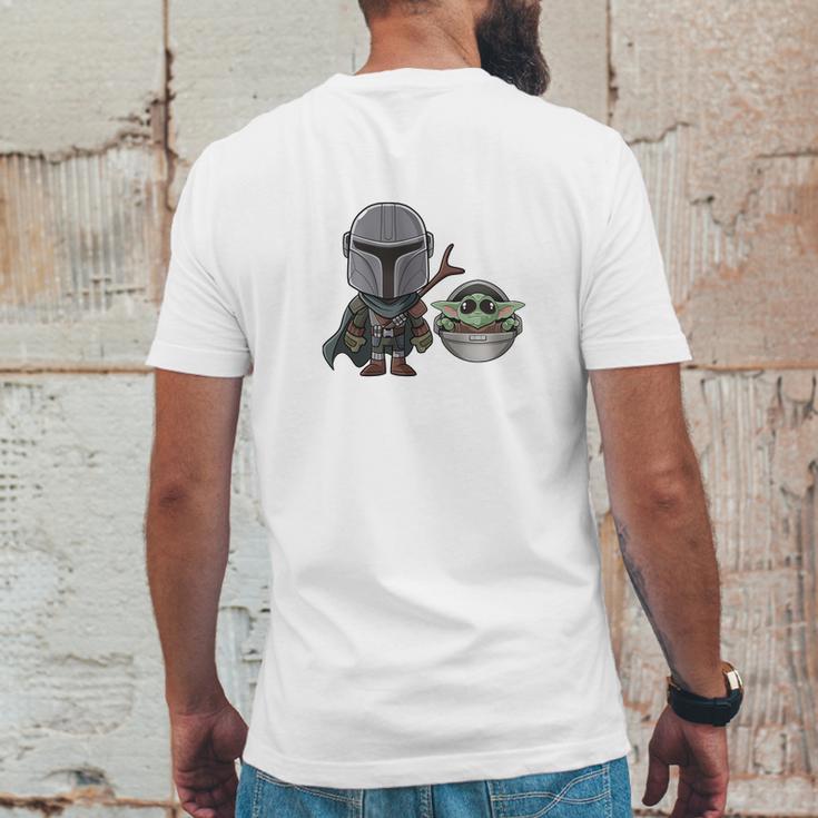 Mandalorian Cute Chibi Mens Back Print T-shirt Funny Gifts