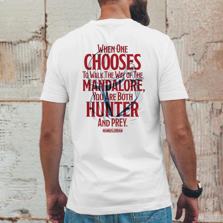 The Mandalorian You Are Both Hunter And Prey Mens Back Print T-shirt Funny Gifts