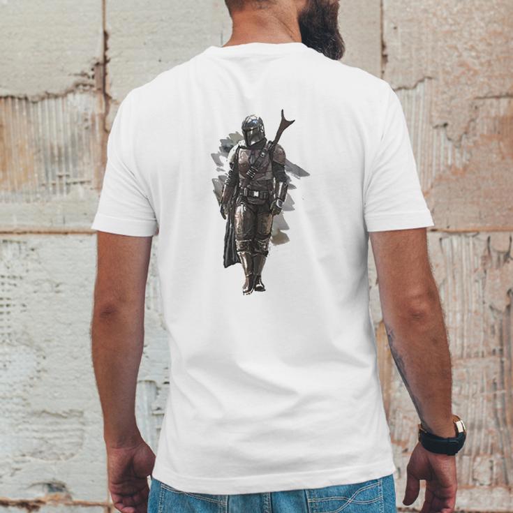 The Mandalorian Motif Mens Back Print T-shirt Funny Gifts