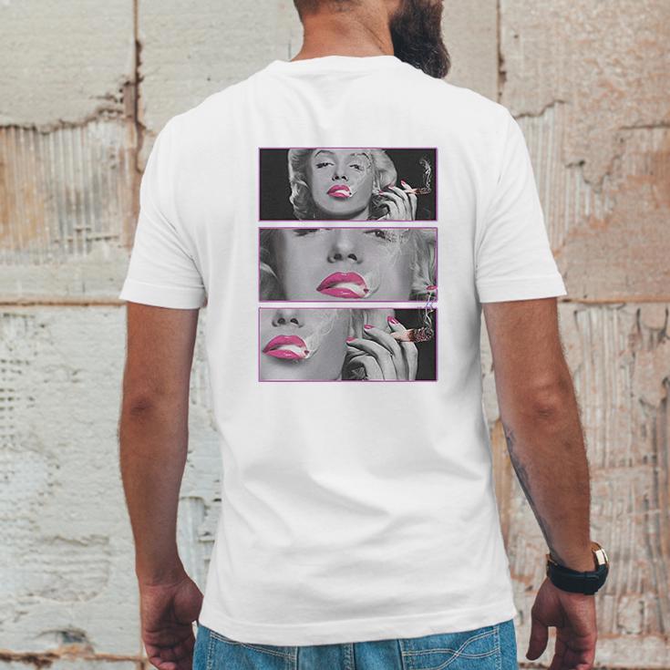 Marilyn With Blunt Mens Mens Back Print T-shirt Funny Gifts