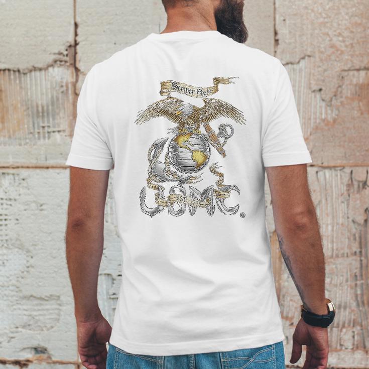 Marine Corps Eagle Usmc Mens Back Print T-shirt Funny Gifts