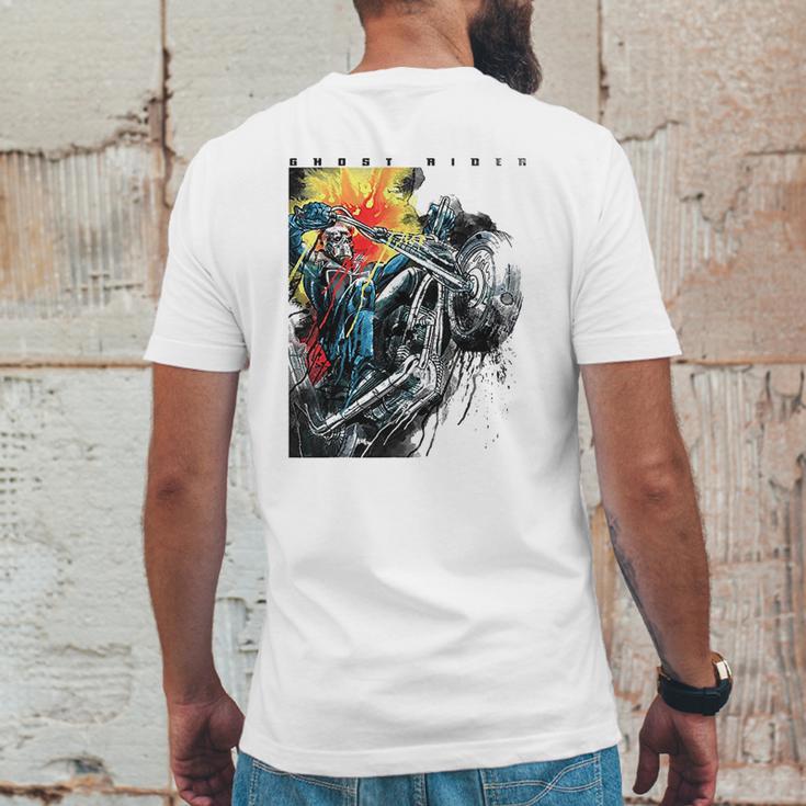 Marvel Ghost Rider Motorcycle Poster Mens Back Print T-shirt Funny Gifts