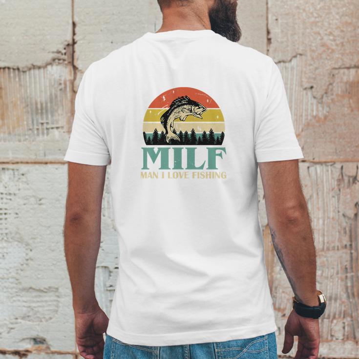 Milf Man I Love Fishing Vintage Mens Back Print T-shirt Funny Gifts