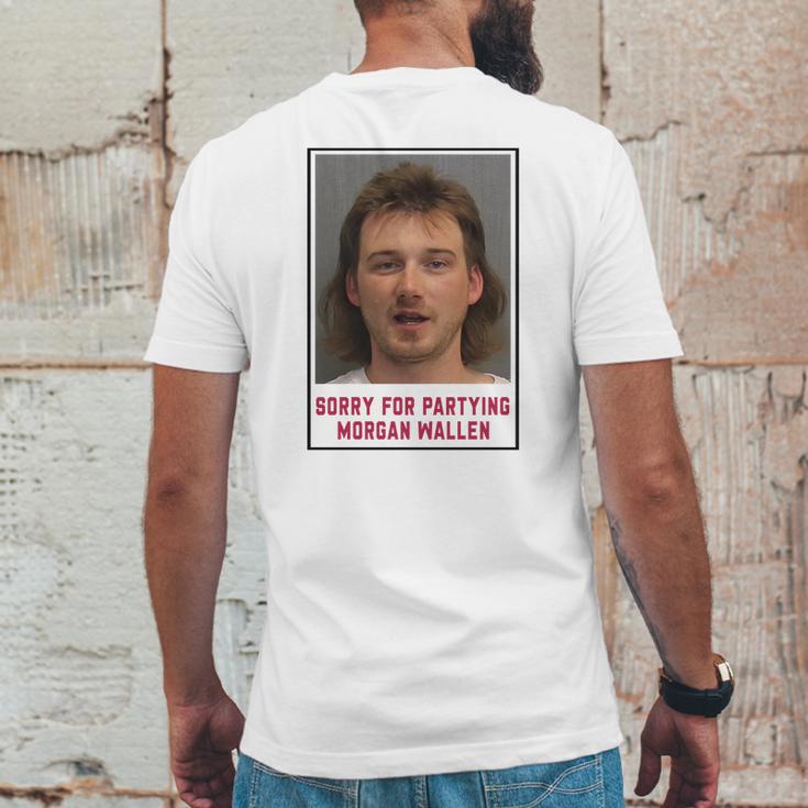 Morgan Wallen Sorry For Partying Mens Back Print T-shirt Funny Gifts