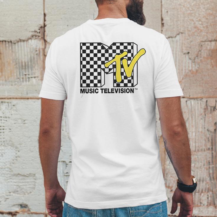 Mtv With Checkerboard Mens Back Print T-shirt Funny Gifts