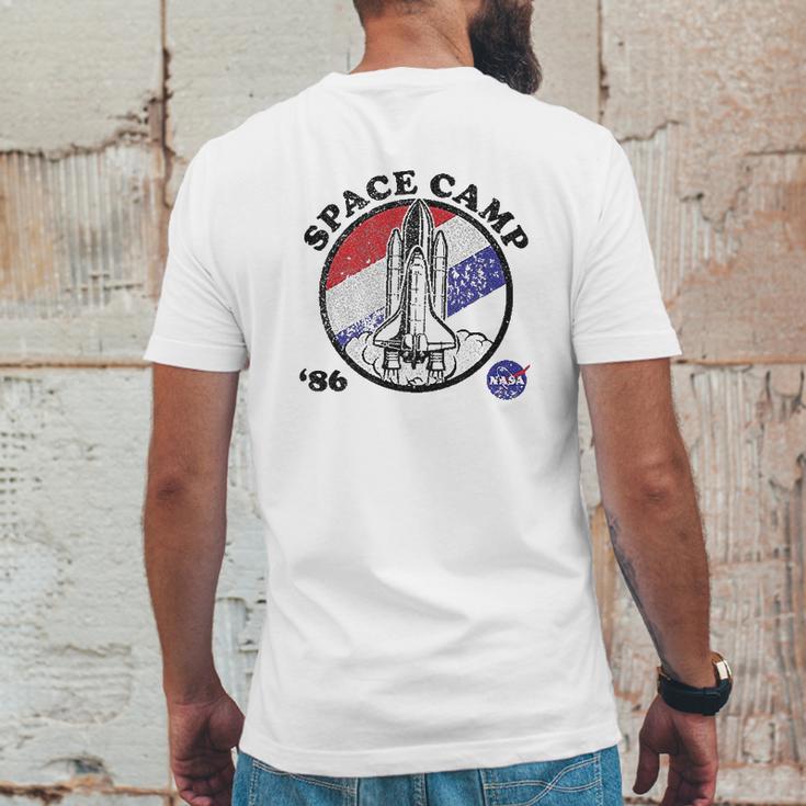 Nasa Space Camp Red White And Blue 86 Badge Mens Back Print T-shirt Funny Gifts