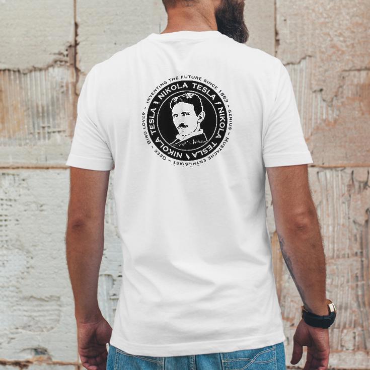 Nikola Tesla By Brigid Ashwood Scientist Fun Mens Back Print T-shirt Funny Gifts