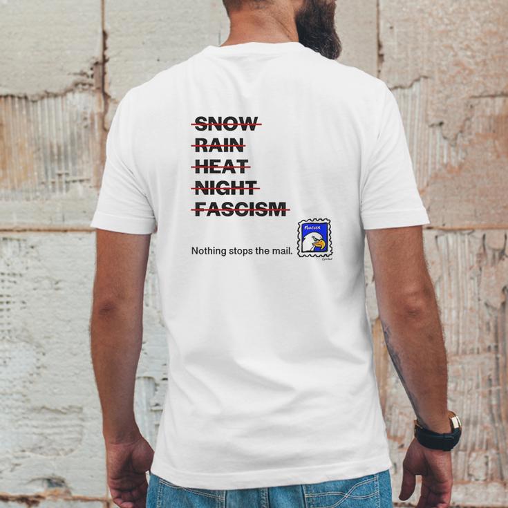 Nothing Stops The Mail Show Support For The Usps Postal Mens Back Print T-shirt Funny Gifts