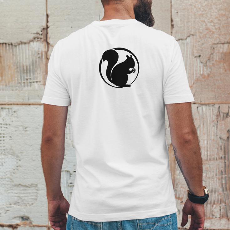 Official Optimistic Squirrel Slim Tee Black Logo Icon Mens Back Print T-shirt Funny Gifts