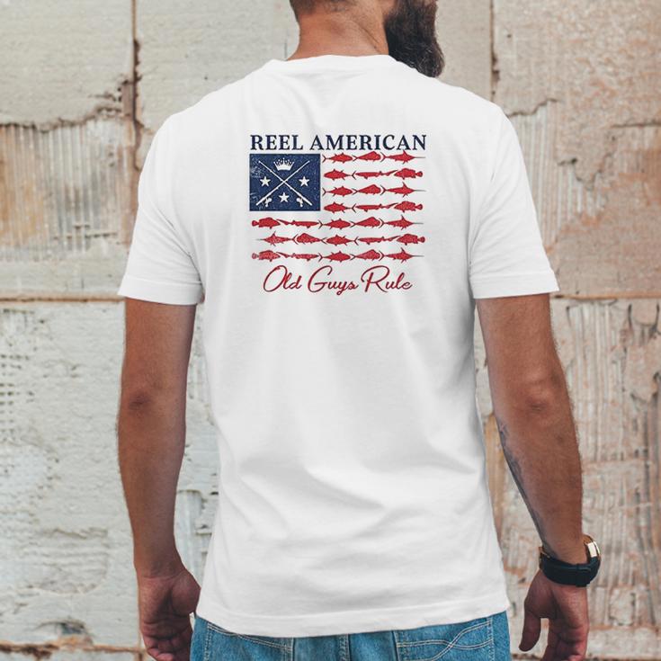 Old Guys Rule For Men Reel American Mens Back Print T-shirt Funny Gifts