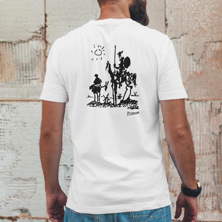 Pablo Picasso Don Quixote Sancho Panza Y Roncinante Mens Back Print T-shirt Funny Gifts