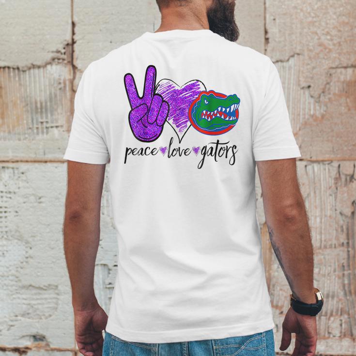 Peace Love Gators Crocodile Lovers Alligator Mens Back Print T-shirt Funny Gifts