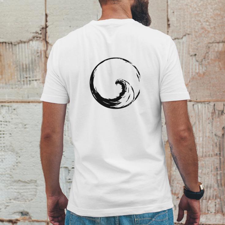 Peace Wave In Enso Circle Mens Back Print T-shirt Funny Gifts