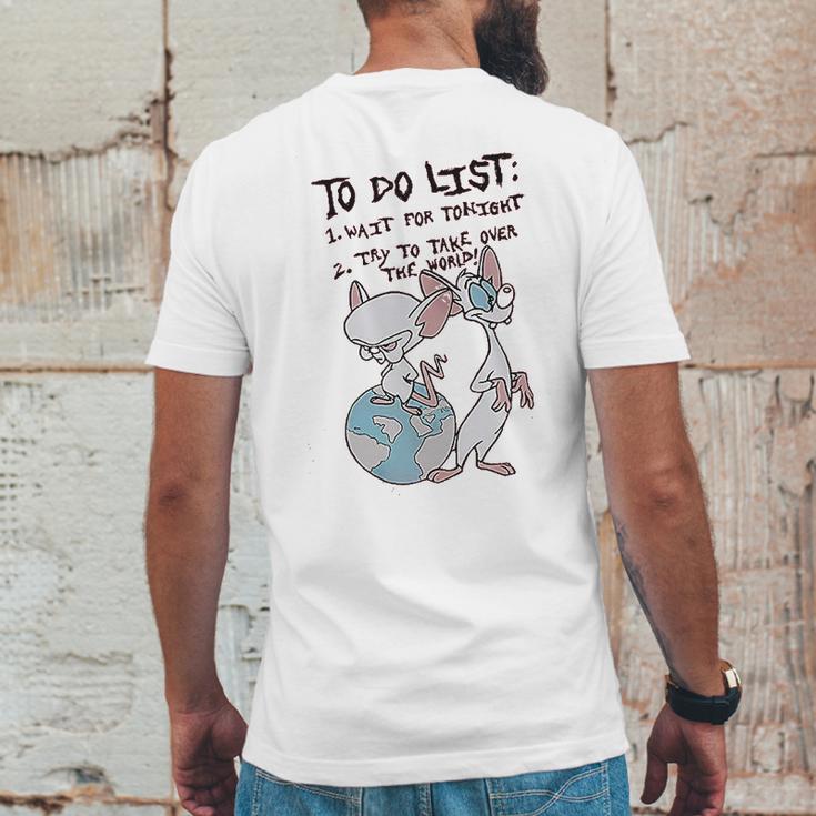 Pinky And The Brain To Do List Mens Back Print T-shirt Funny Gifts