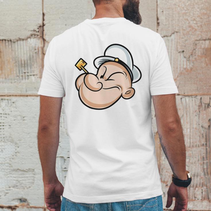 Popeye Head Mens Back Print T-shirt Funny Gifts