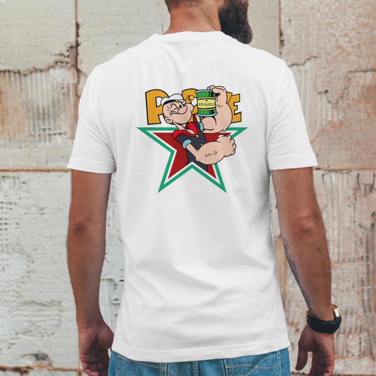 Popeye Star Mens Back Print T-shirt Funny Gifts