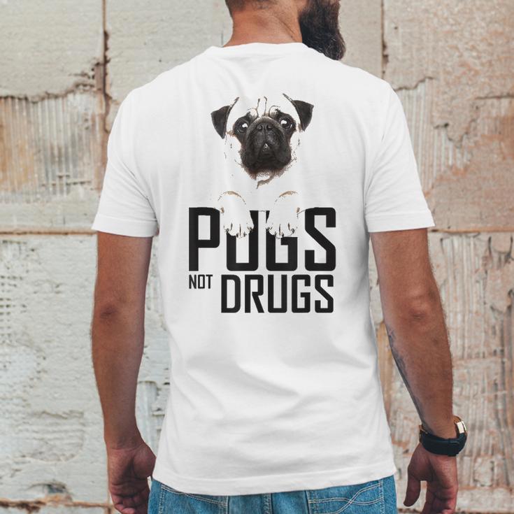 Pugs Not Drugs Awareness Mens Back Print T-shirt Funny Gifts