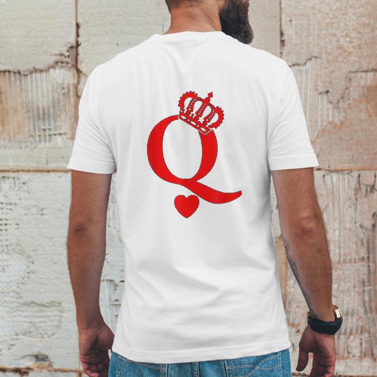 Queen Of Hearts King Of Hearts Playing Cards Deck Of Cards Mens Back Print T-shirt Funny Gifts