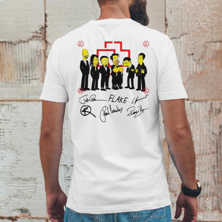 Rammstein Simpsons Flake Signatures Shirt Mf Mens Back Print T-shirt Funny Gifts